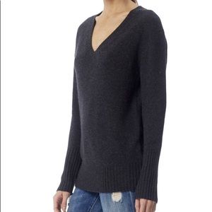 360 Cashmere Grey V Neck Sweater